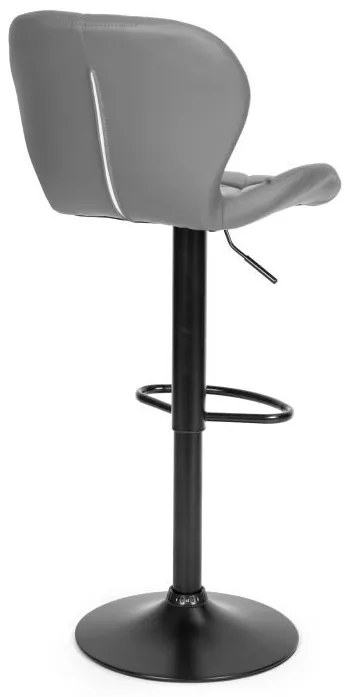Регулируем на височина въртящ се бар стол с облегалка Сив