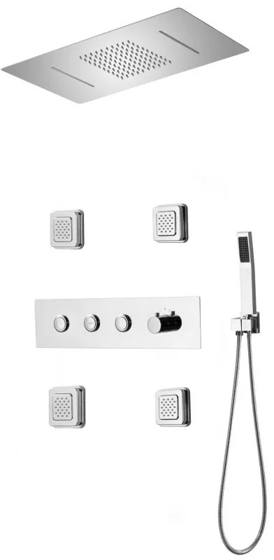 Mexen Soler вграден душ комплект, хром - 7601-04-00