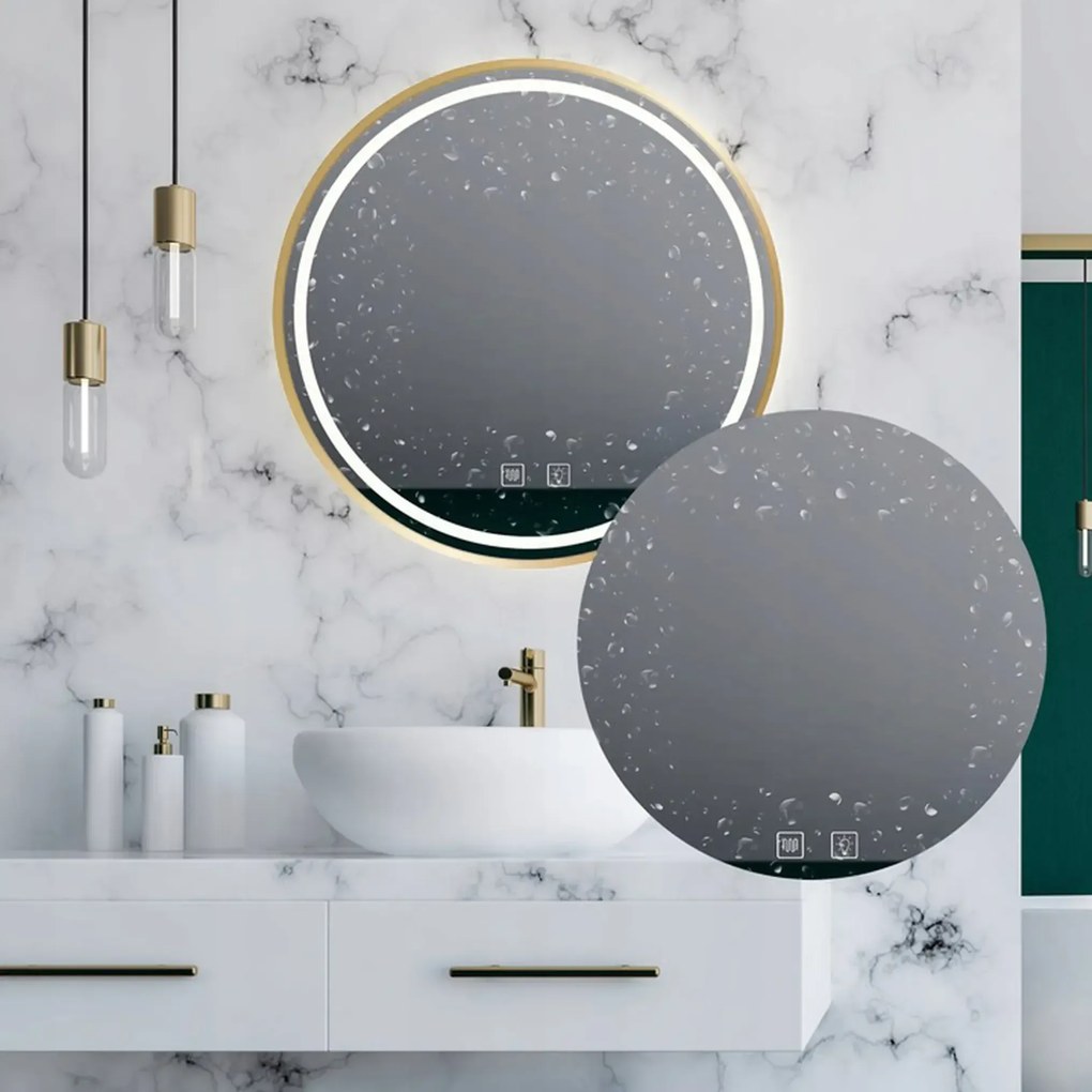 Огледало LED 50cm MMJ BRUSH GOLD