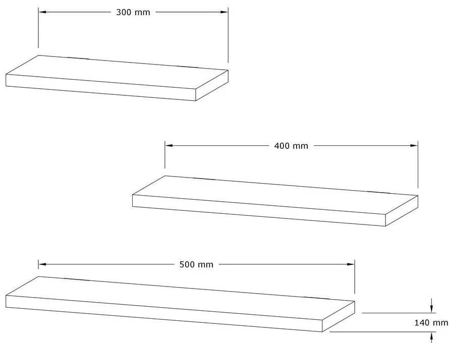 Бял рафт в комплект от 3 бр. Leila - Kalune Design