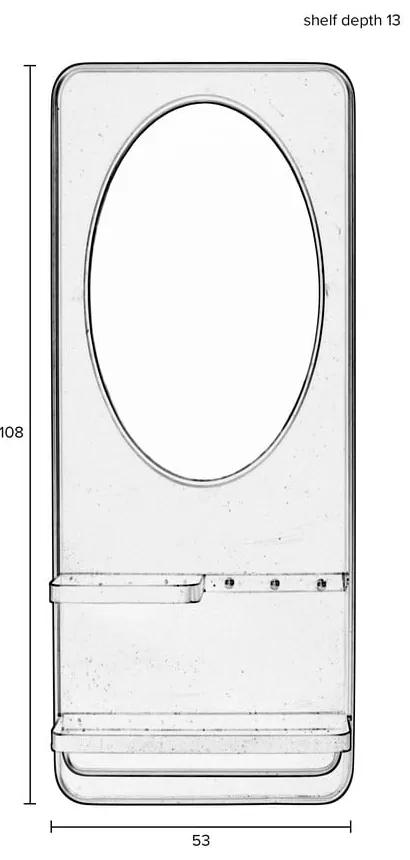 Стенно огледало с рафт 53x108 cm Pascal - White Label