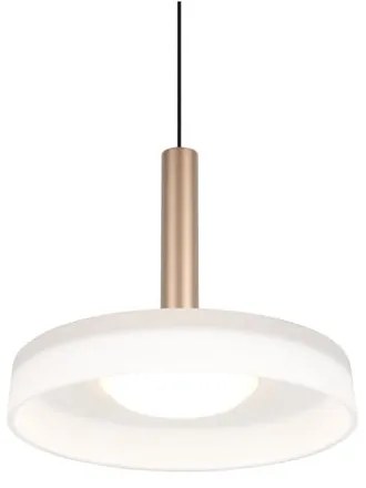 Черно-бяло и златисто LED затъмняващо се висящо осветително тяло със стъклен абажур ø 22 cm Celeste – Trio