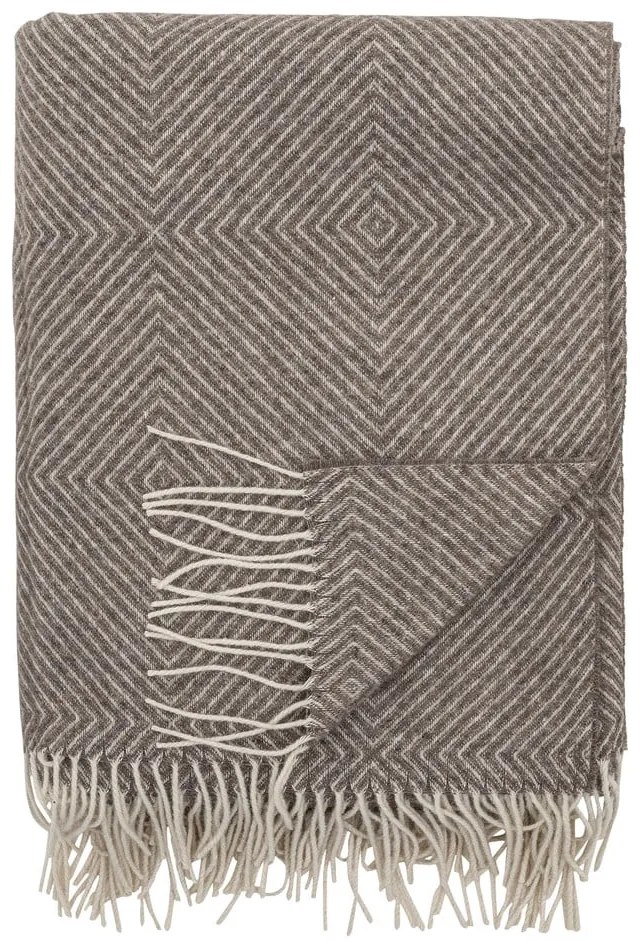 Кафяво одеяло със смес от вълна 140x200 cm Hoshi – Bloomingville