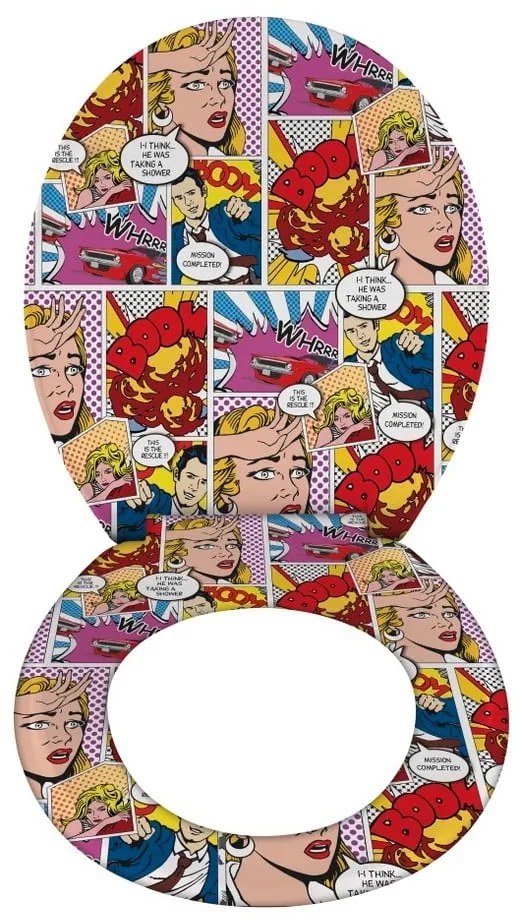 Лесно затваряща се тоалетна седалка Pop Art, 45 x 37,5 cm - Wenko