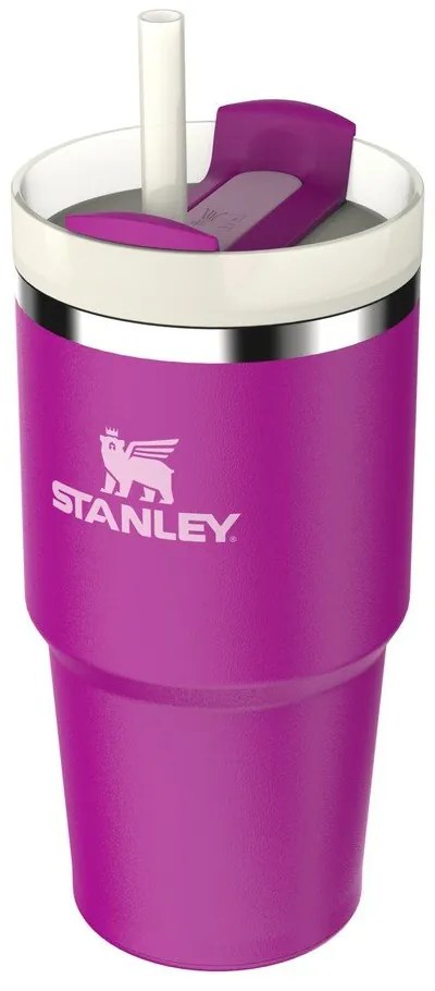 Розов термос със сламка от неръждаема стомана 600 ml Quencher H2.0 FlowState Tumbler Violet Blossom – Stanley