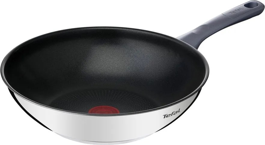 Уок тиган с капак и незалепващо покритие от неръждаема стомана ø 28 cm Daily Cook G7309955 – Tefal