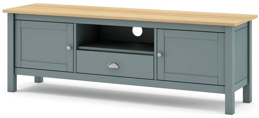 Маса за телевизор сиво-зелена от масивен бор 158x53x40 cm Misti – Marckeric