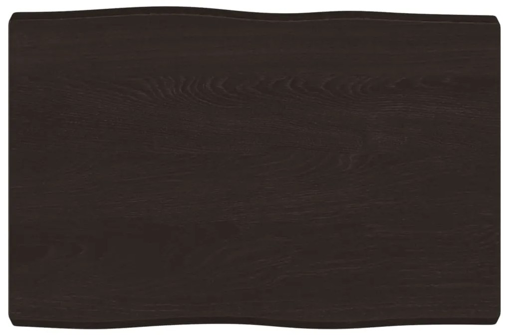 363996 vidaXL Плот за маса тъмнокафяв 60x40x(2-4) см обработен масивен дъб