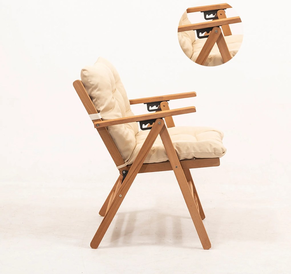 Градински стол My027, цвят Натурален Кремав