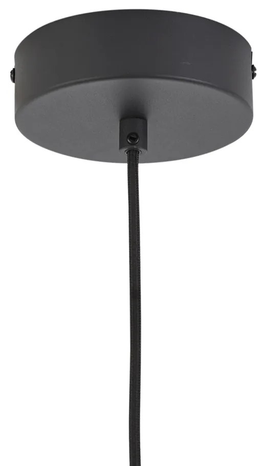 Арт Деко висяща лампа черна с опушено и прозрачно стъкло 5-лампи вкл. LED - Lizzy