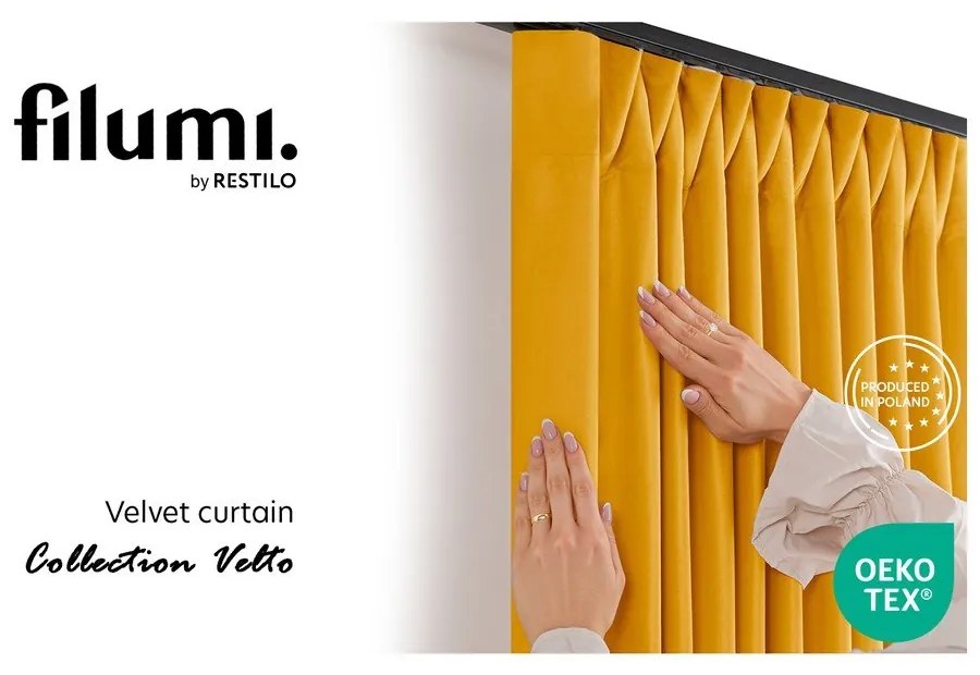 Затъмняваща завеса в цвят горчица 140x250 cm Velto – Filumi