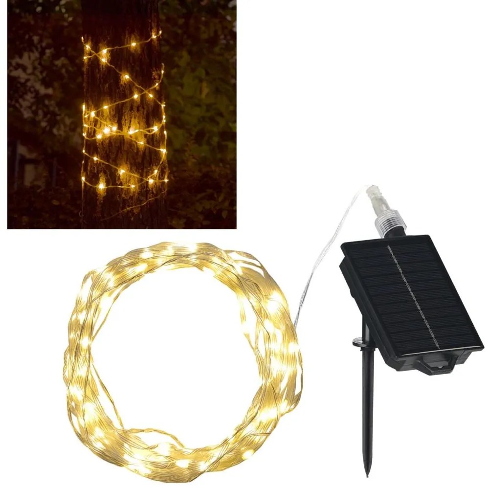 LED Соларен декоративни лампички LED/3,7V 1800 mAh 10 m IP44 + дистанционно управление