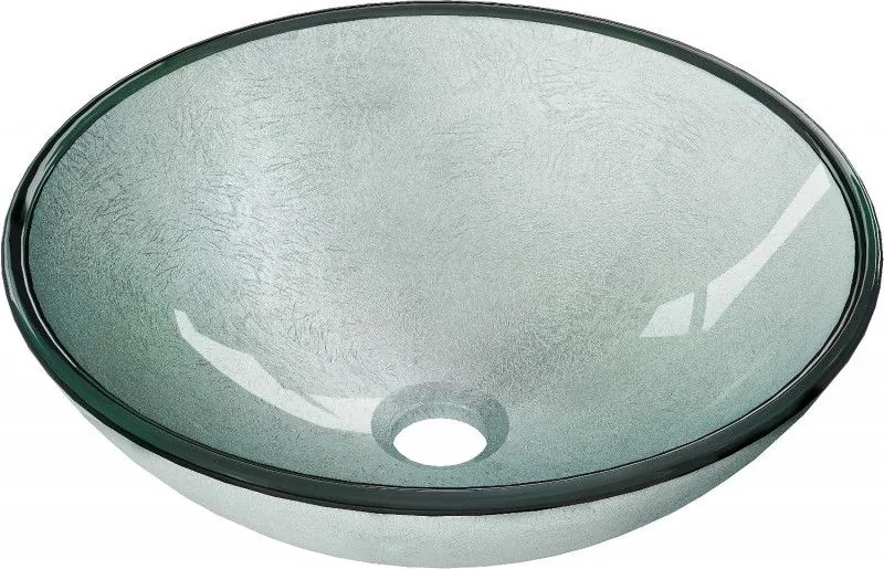 Mexen Mira стъклена мивка за плот 42 x 42 см, сребриста - 24124211