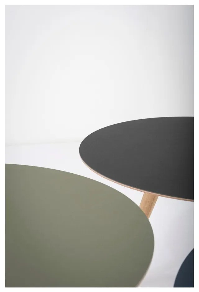 Странична маса от дъбово дърво с черен плот , ⌀ 55 cm Arp - Gazzda