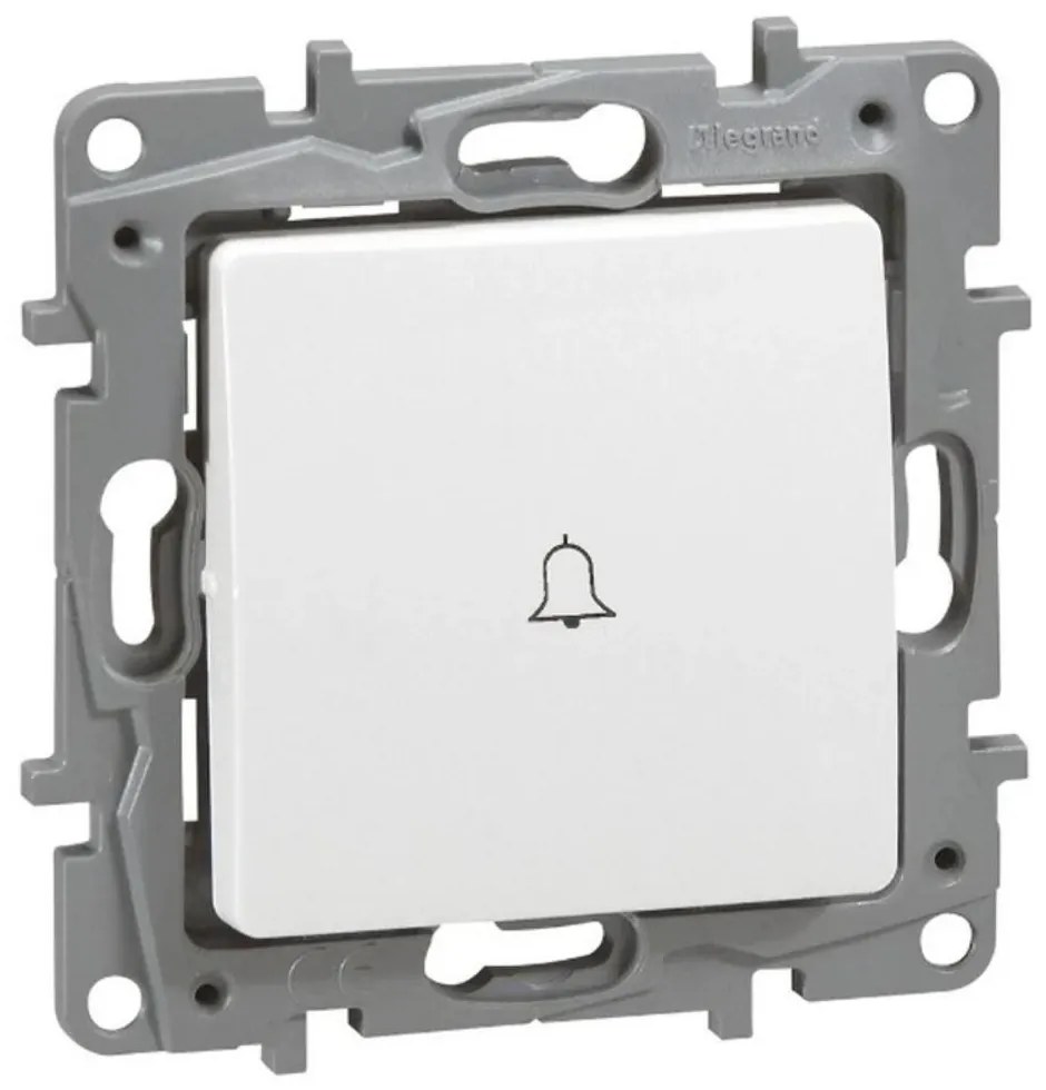 Legrand Бутон с подсветка и етикети "звънец / лампа" цвят бял Niloe  - 664715