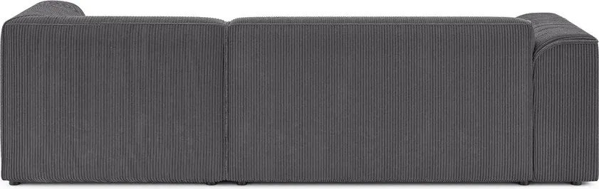 Тъмносив ъглов диван от рипсено кадифе (десен ъгъл) Merid – Ropez