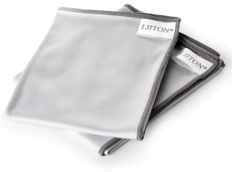 Комплект микрофибърни кърпи за почистване на кристално стъкло LIITON L20400, 50х31 см, 2 бр, Сив