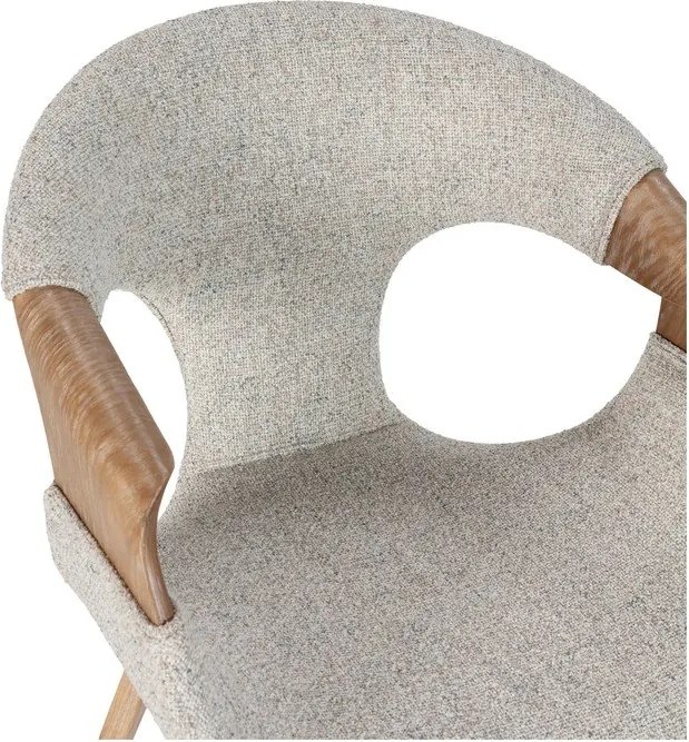 Бежови тапицирани трапезни столове в комплект с подлакътници 2 бр. Elif – MOME