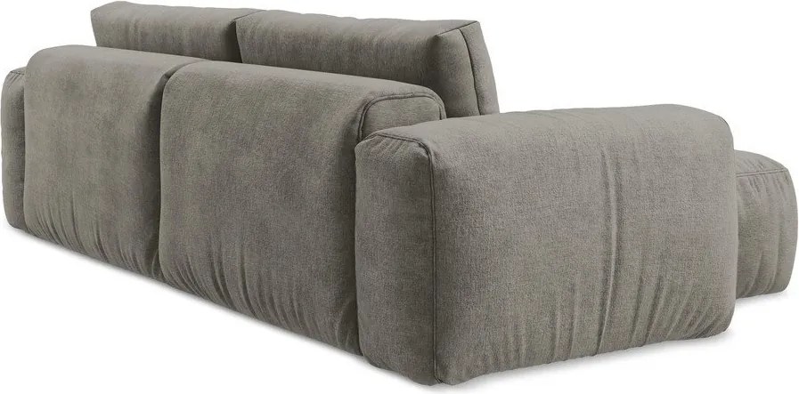 Сив шенилов сгъваем ъглов диван (ляв ъгъл) Kuki – Makamii