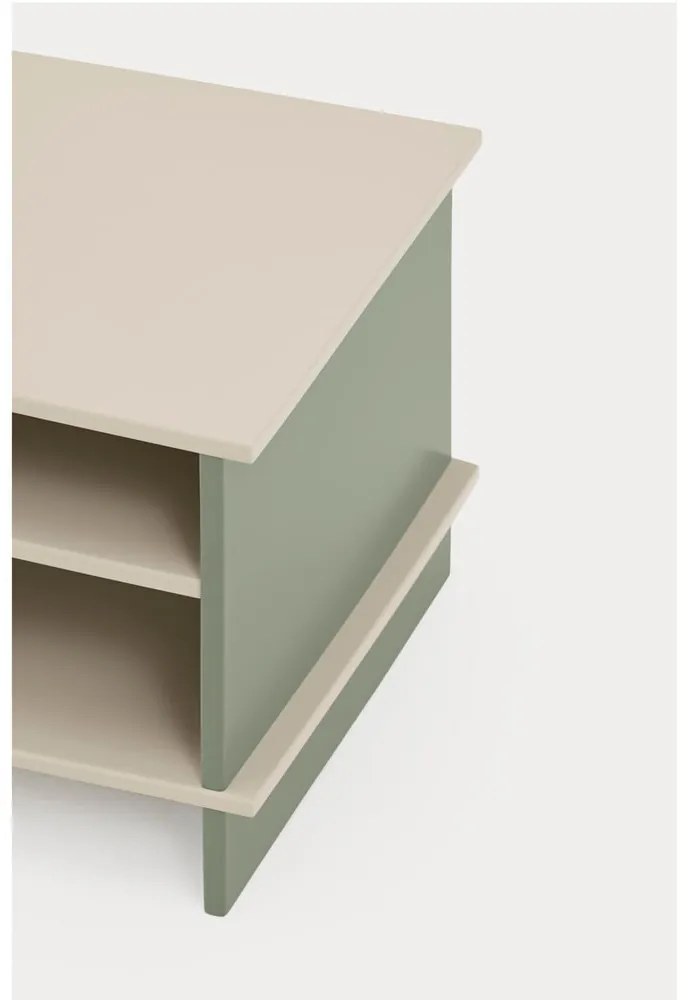 Зелено и кремаво нощно шкафче с рафтове Inari – Teulat