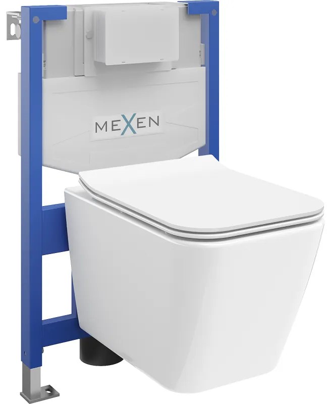 Mexen Cube вграден комплект WC стойка Fenix XS-F с WC мивка и бавно падаща