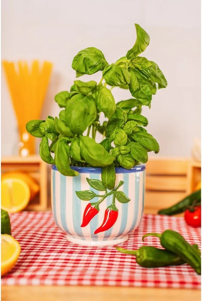 Керамично ръчно рисувано покритие за кашпа ø 12 cm Chilli – Sass & Belle