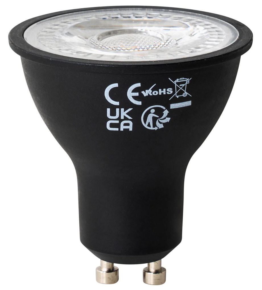 Комплект от 5 димируеми LED крушки GU10 черни 7W 430 lm 2700K