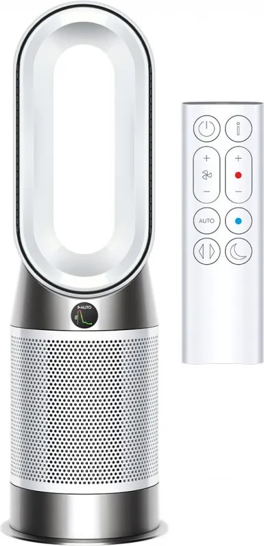 Пречиствател въздух 2в1 Dyson Purifier Hot+Cool HP1 544826-01, Отоплител, 50W, 30 м2, 287 l/s, 10 скорости, Air Multiplier™, Wi-Fi, Bluetooth, Осцилация, Бял/сребрист