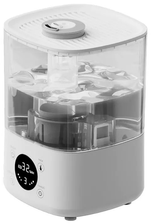 Овлажнител за въздух Xiaomi Lydsto F100S, 25W, 2.5 л, 3 степени, 200 мл/ч, Дисплей, Нощен режим, Таймер, Бял