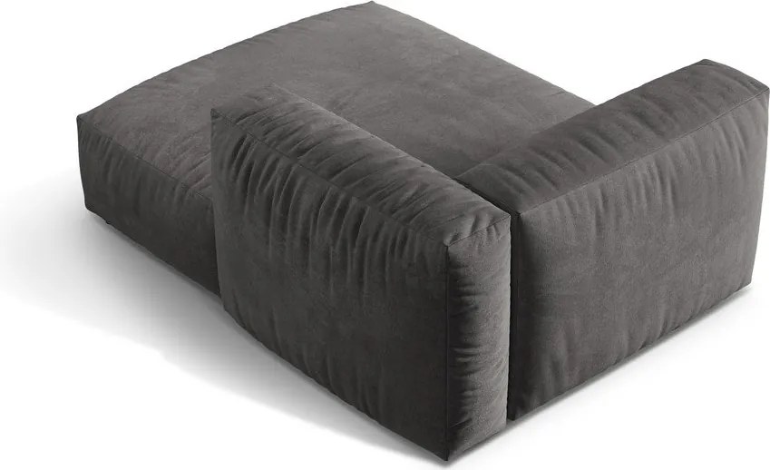 Сив кадифен модул за диван (десен ъгъл) Martina – Micadoni