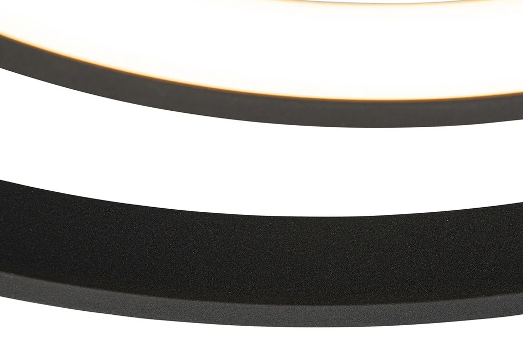 Вентилатор за таван черен 46.5cm вкл. LED с дистанционно управление - Kees