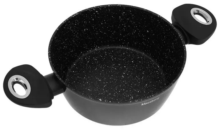 Комплект тенджери и тигани Klausberg KB 7322, 15 части, Термодъно, Отвор за изливане, Индукция, Черен