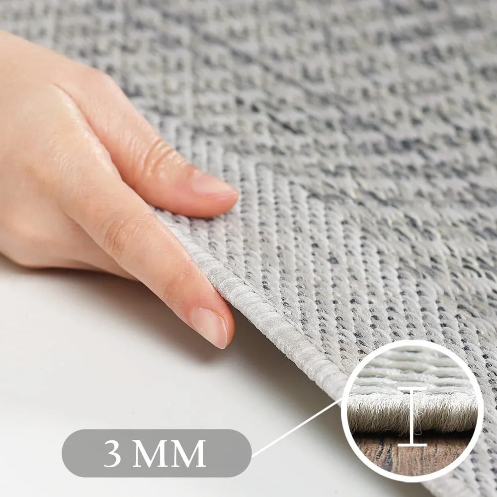 Светлосив кръгъл килим за открито и закрито ø 200 cm Giza 1410 – Ayyildiz Carpets