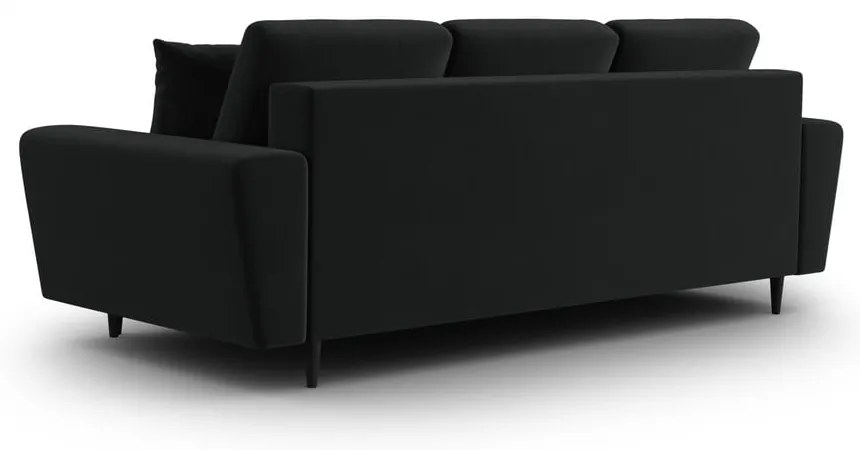 Черен кадифен разтегателен диван с място за съхранение 235 cm Kyoto – Cosmopolitan Design