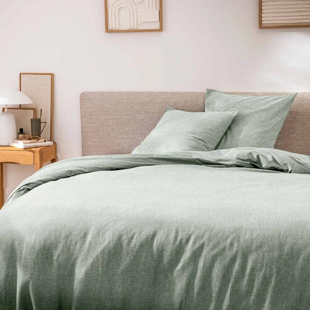 Зелено двойно /удължено 3 части памучно спално бельо 240x220 cm Meline – douceur d'intérieur