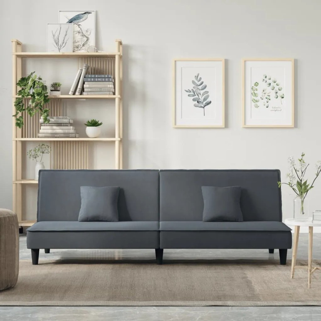 351908 vidaXL Разтегателен диван, тъмносив, кадифе
