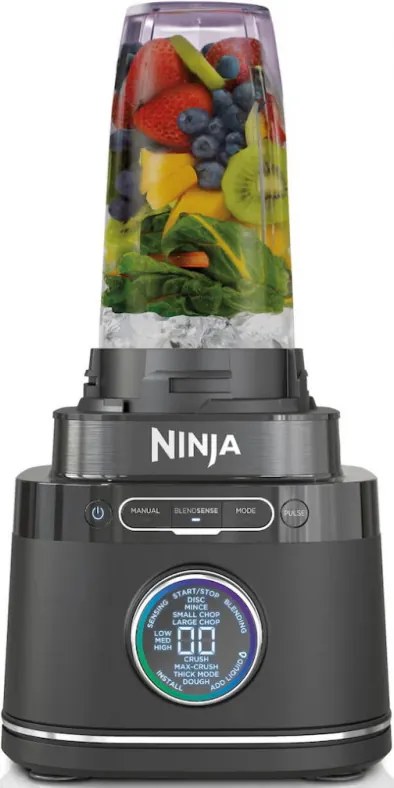 Втора ръка: Блендер 3в1 Ninja TB401EU, 1200W, 2.1 л, 10 скорости + режими, Таймер, LED, BlendSense технология, Без BPA, Черен