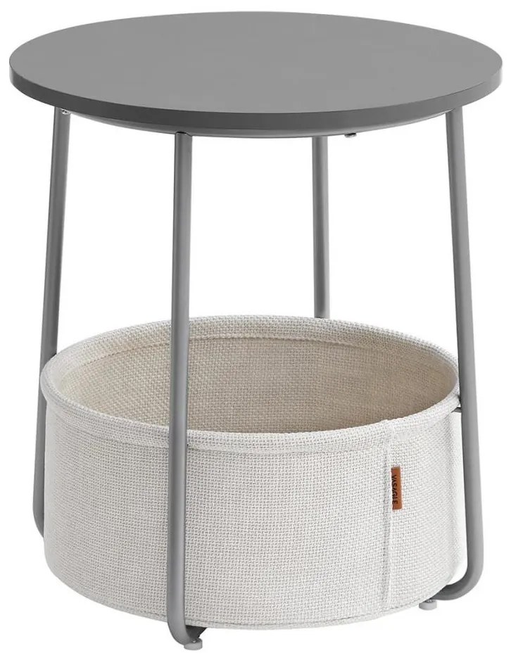 Странична маса NOIRA сива/бяла