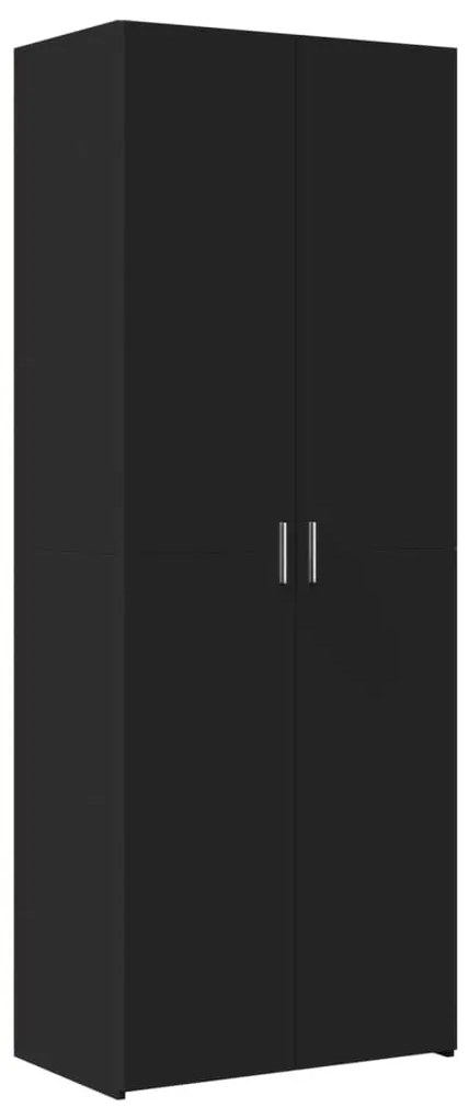 3281428 vidaXL Висок шкаф, черен, 70x42,5x185 см, инженерно дърво