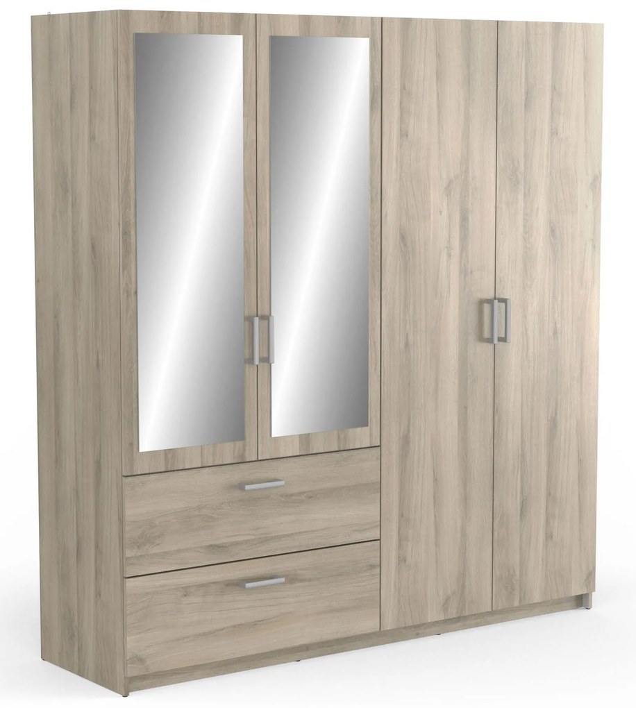 Гардероб Coben Четирикрилен-дъб