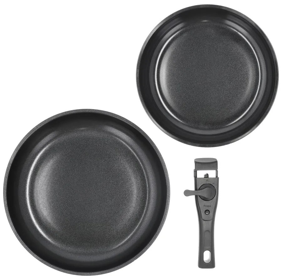 Алуминиев комплект тенджери с подвижна дръжка 2 бр. с незалепващо покритие ø 28 cm – Holm