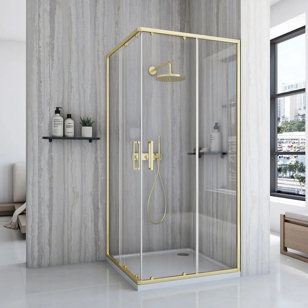 Душ кабина Rea City 80x100 Brush Gold