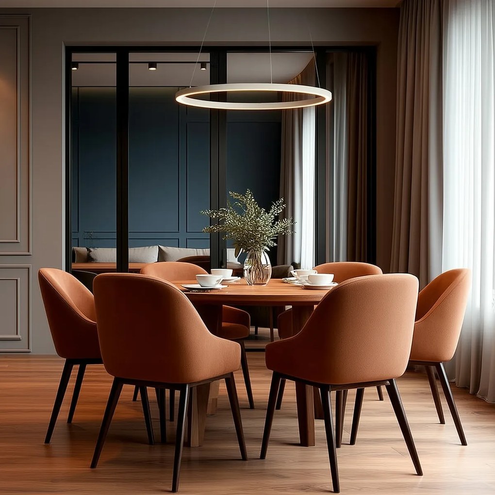 Дизайнерска висяща лампа бежова 80 см вкл. LED 3-степенно димиране - Girello