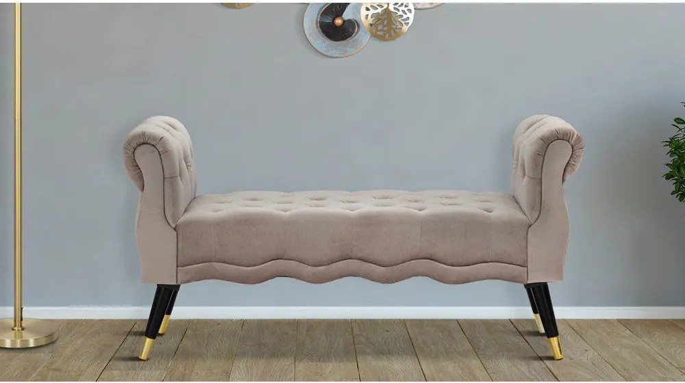 Кафяво-сива кадифена пейка Paris – Mauro Ferretti