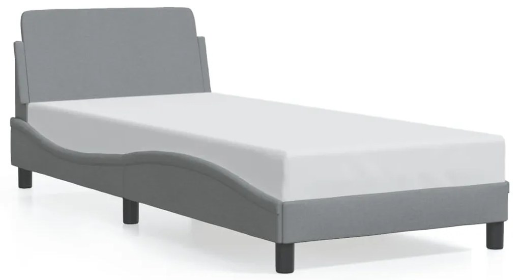 373065 vidaXL Рамка за легло Dover, светлосива, 80x200 см, плат