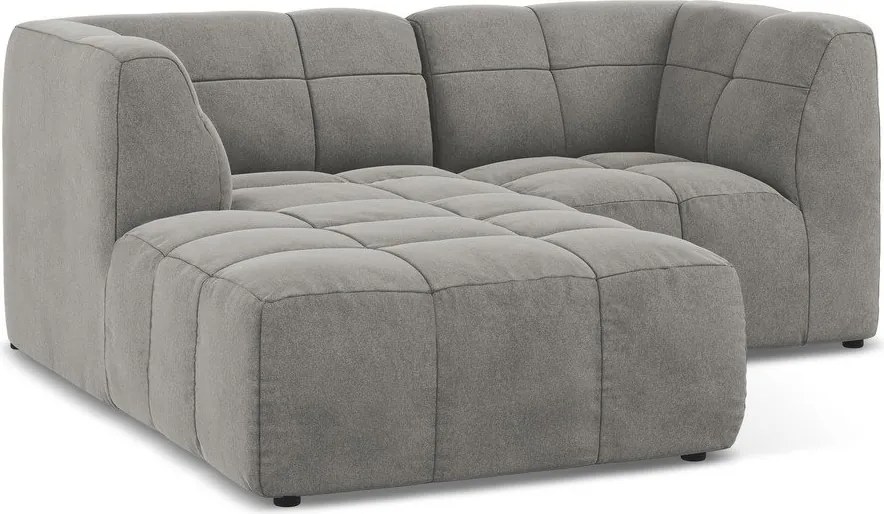 Сив кадифен ъглов диван (ляв ъгъл) Aloha – Makamii