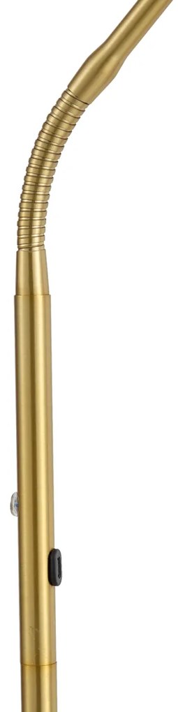 Модерна подова лампа месинг с LED 3-степенно димиране акумулаторна - Waldorf