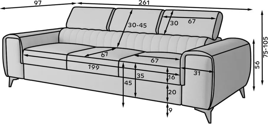 Зелен кадифен разтегателен диван 261 cm Laurence – ELTAP