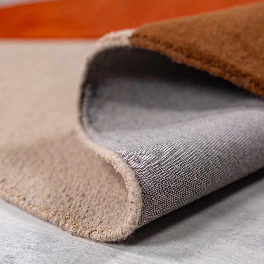 Ръчно изработен вълнен кръгъл килим в тухлен цвят ø 200 cm Mia Segment – Flair Rugs