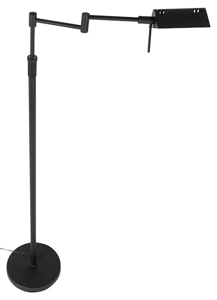 Дизайнерска подова лампа черна с LED и сензорен димер - Notia